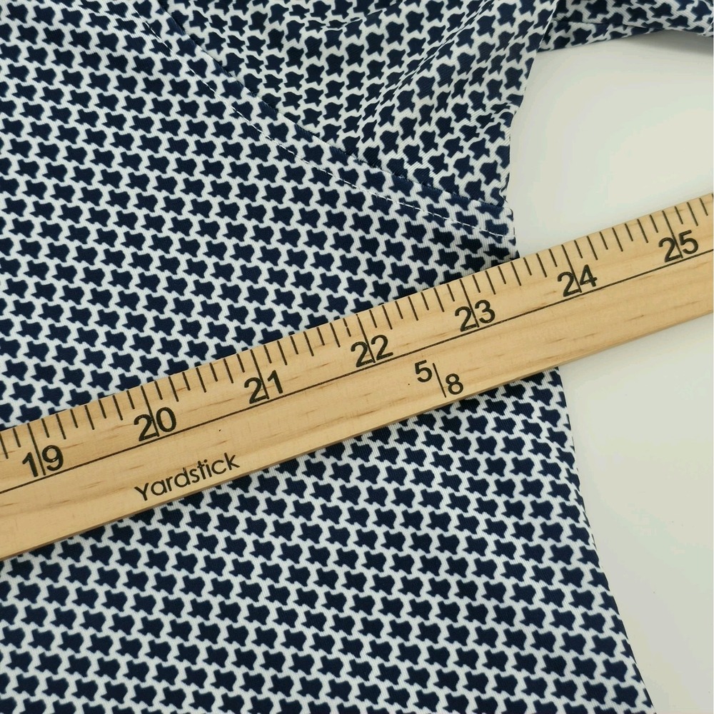 Rhoback Blue Texas Geometric Print Polo Shirt Size Large Stretch Performance - Picture 7 of 8